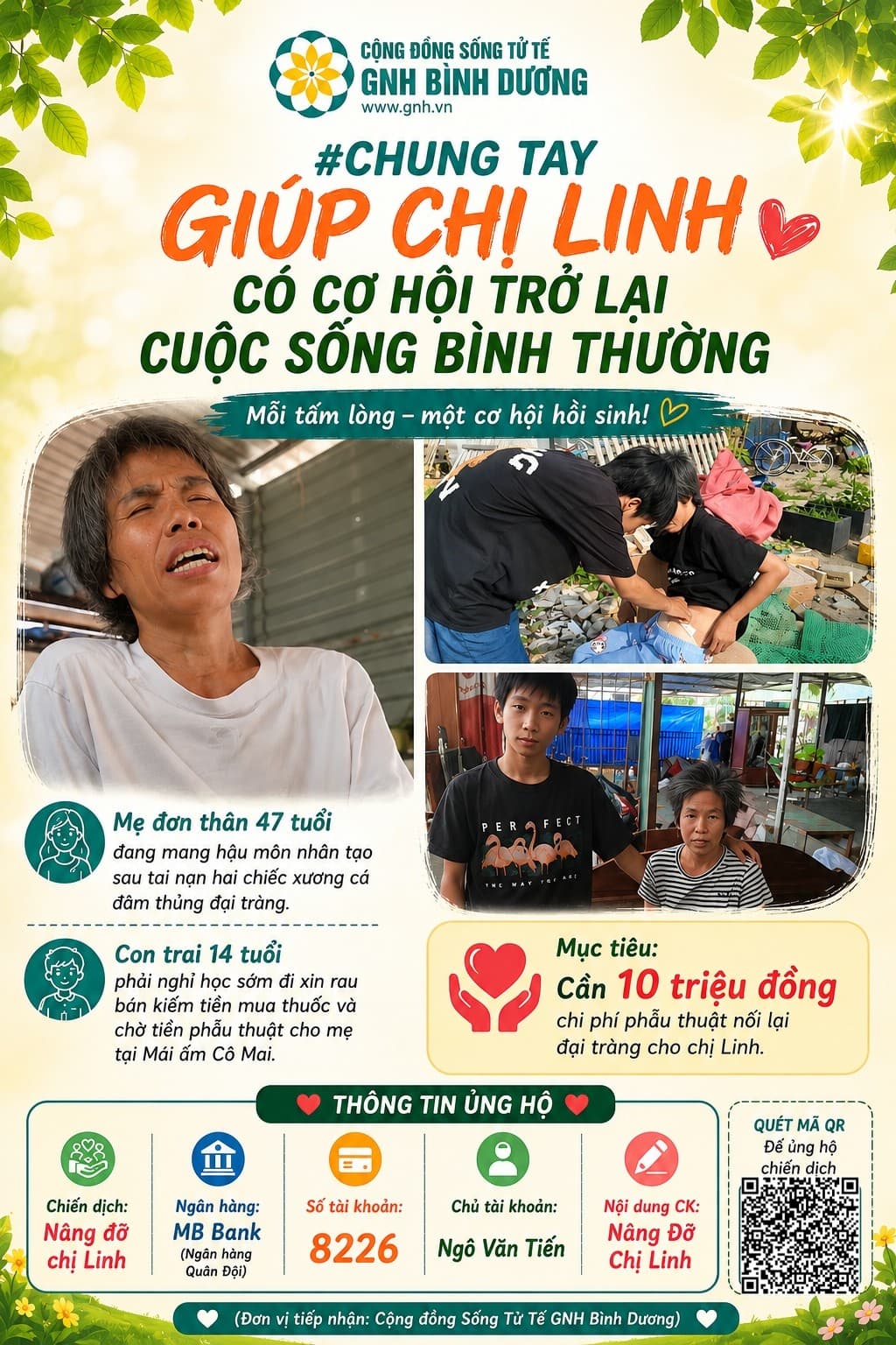 💞 CHUNG TAY HỖ TRỢ CHỊ LINH CÓ CƠ HỘI TRỞ LẠI CUỘC SỐNG BÌNH THƯỜNG